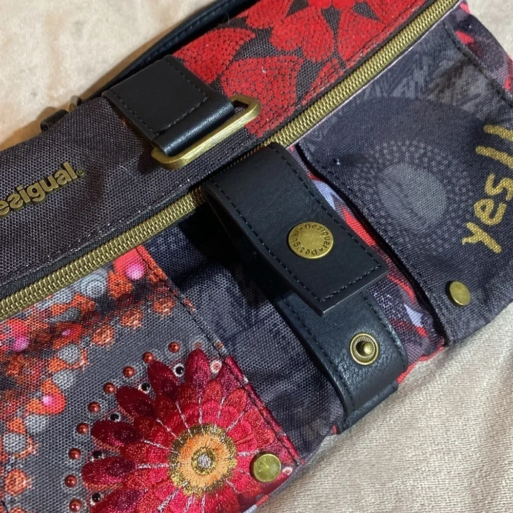 Desigual Multicolor Crossbody Bag with Red and Black Accents